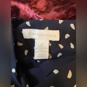 blue and white skirt